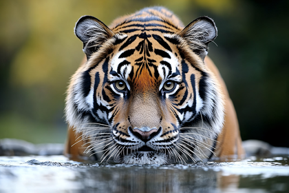 Tiger Face in Water
