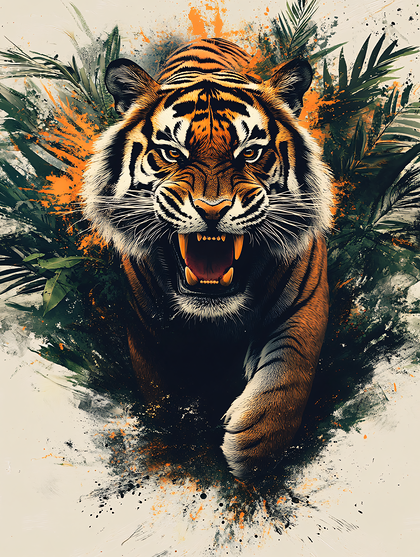 Tiger In Jungle