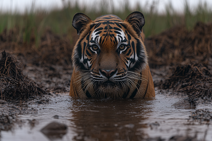Tiger in Water Hole