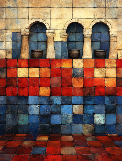 Tiled Arches And Pots