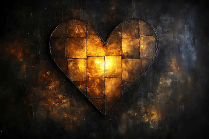 Tiled Golden Heart