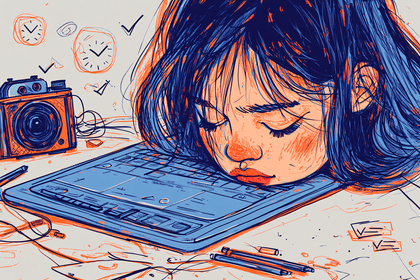 Tired Student Resting on Laptop