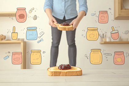 Toast with Jam and Jars