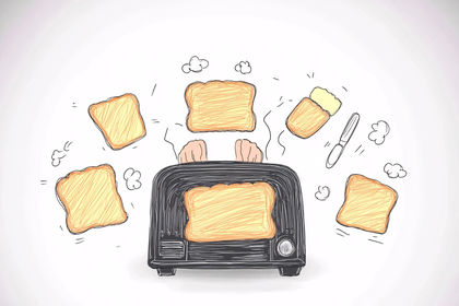 Toaster and Flying Toast Illustration