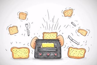 Toaster Toast Breakfast Cartoon Illustration