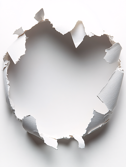 Torn White Paper Circle