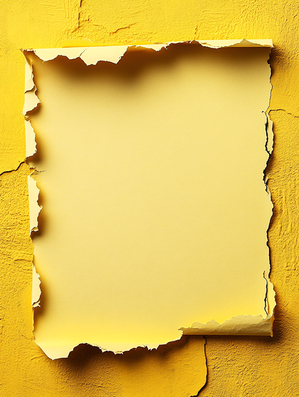 Torn Yellow Paper On Wall