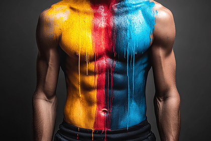 Torso Painted with Vibrant Colors
