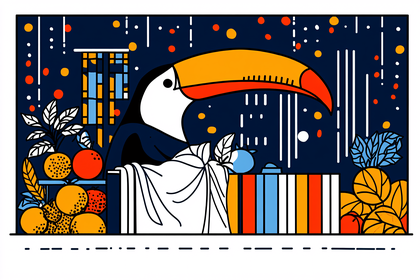 Toucan and Citrus Still Life