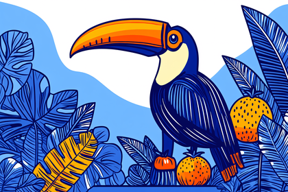 Toucan Bird in Tropical Scene