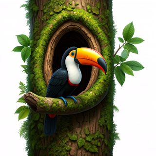 toucan in hollow