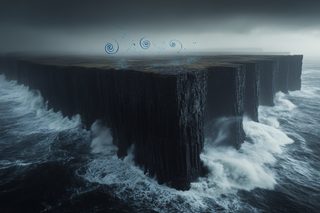 Towering Coastal Cliffs under Stormy Skies