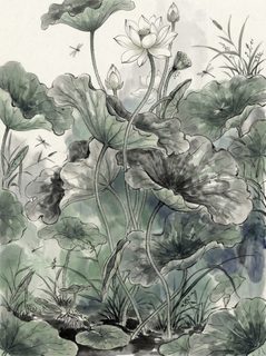 lotus pond painting