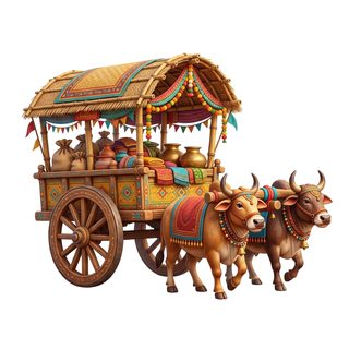 decorated bullock cart
