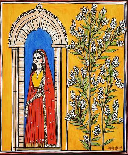 Traditional Indian Woman With Flowers