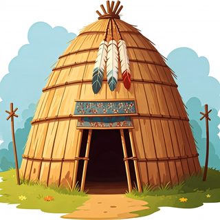 wigwam hut illustration