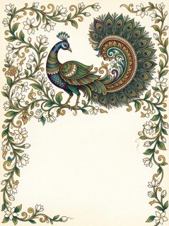 Peacock Floral Frame