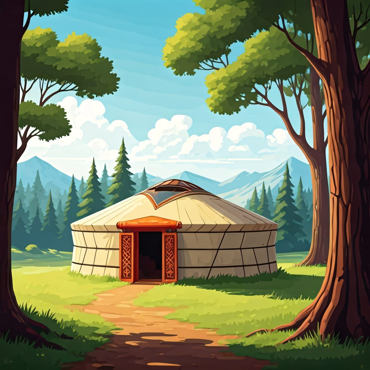 Forest Yurt Landscape