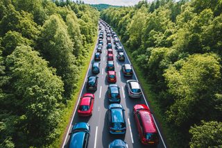 Traffic Jam on a Forest Highway
