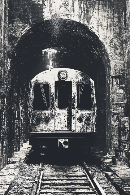Train Emerging From Tunnel