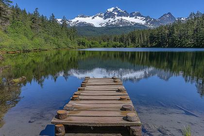 Tranquil Mountain Lake Reflection