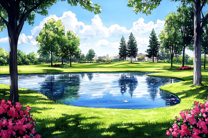 Tranquil Pond Landscape