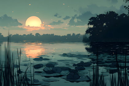 Tranquil Sunset Lake