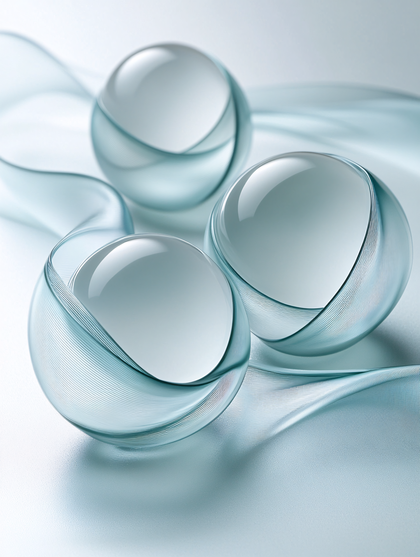 Translucent Spheres With Flowing Ribbons