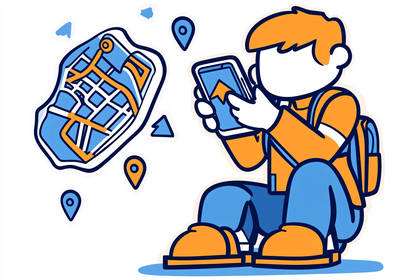 Traveler Using Navigation App