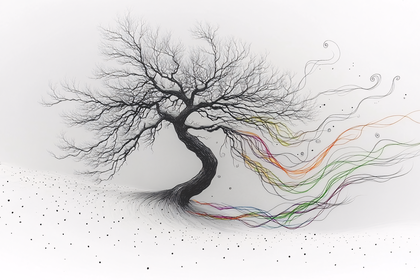 Tree Of Life With Rainbow Streams