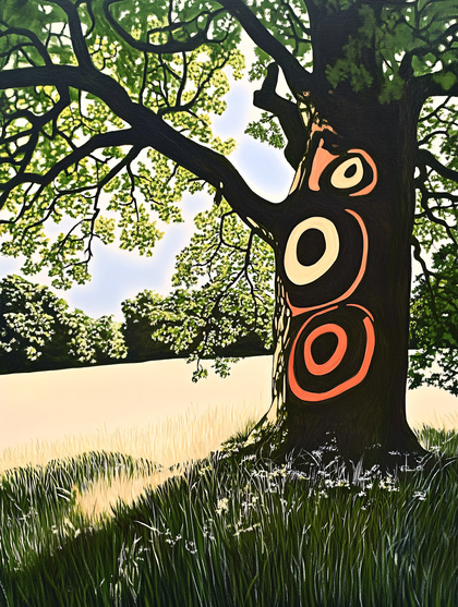 Tree With Painted Circles