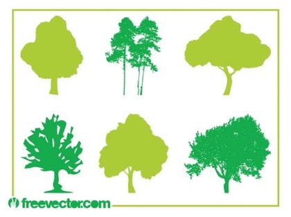 Trees Silhouettes Free Vector