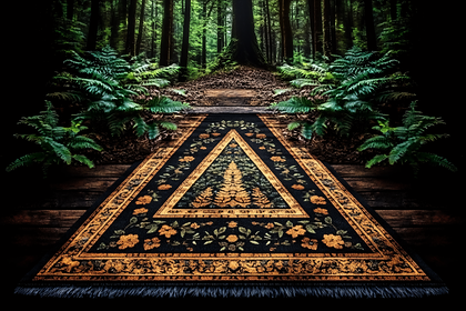Triangular Rug in Forest Path