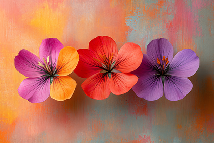 Trio Of Colorful Flowers