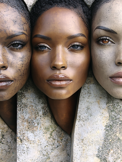 Trio Of Stone Faces