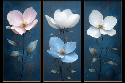 Triptych Floral Artwork