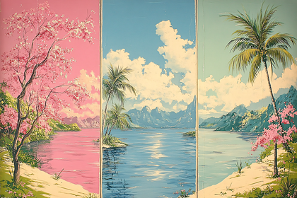 Triptych Tropical Paradise
