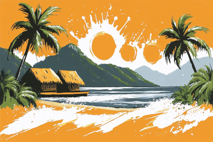 Tropical Beach Huts in Paradise