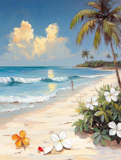 Tropical Beach Paradise Painting
