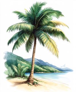 Tropical Beach Watercolor