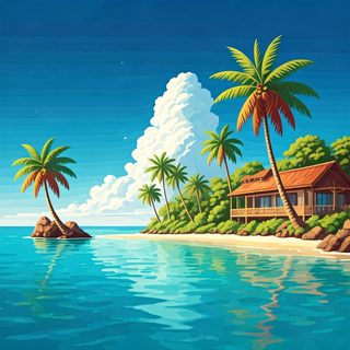 tropical beach villa