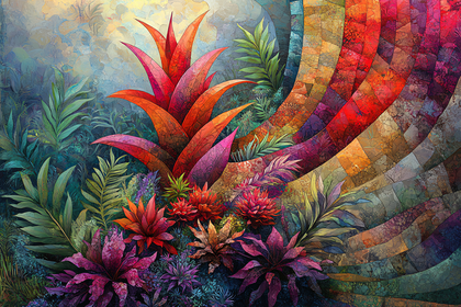 Tropical Bloom Mosaic