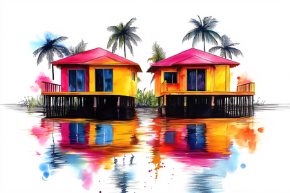 Tropical Bungalows On Stilts