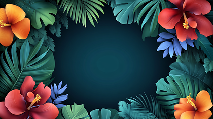 Tropical Floral Frame
