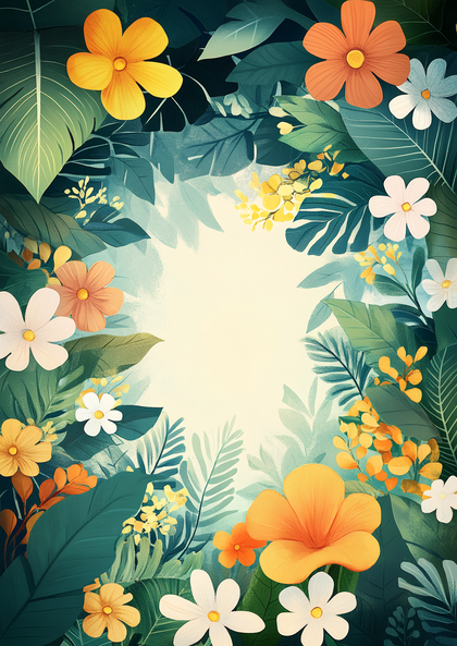 Tropical Floral Frame