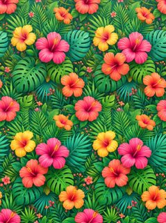 tropical hibiscus pattern