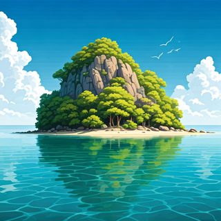 tropical island illustration