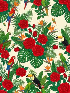 tropical bird pattern