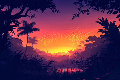 Tropical Jungle Sunset