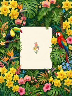 tropical floral frame